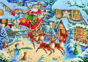 Weihnachtliche Schlittenfahrt - 1000 Teile Querformat Puzzle - Ravensburger
